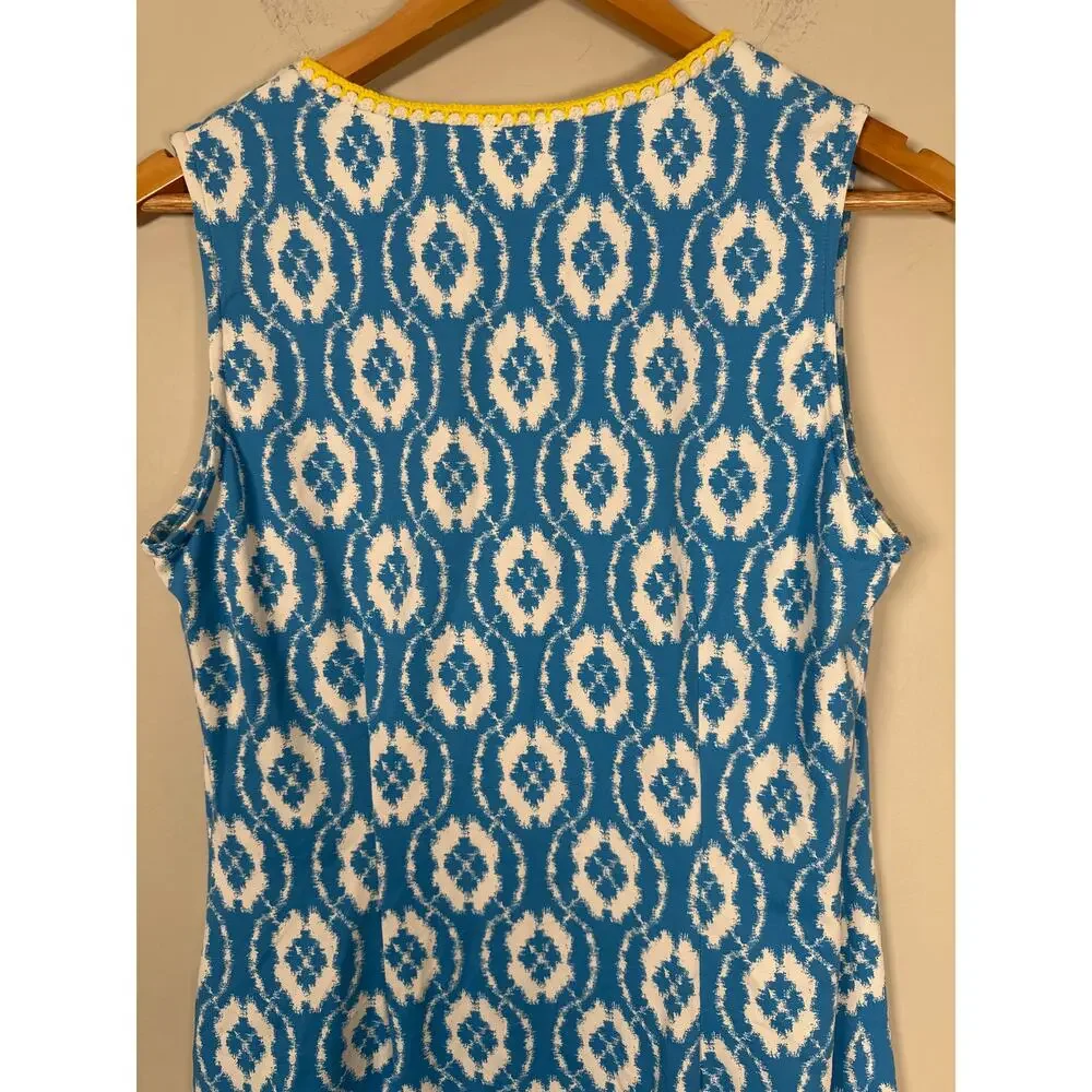 J McLaughlin Catalina Cloth Shift Dress Sleeveless Womens Size M Blue - Picture 5 of 9